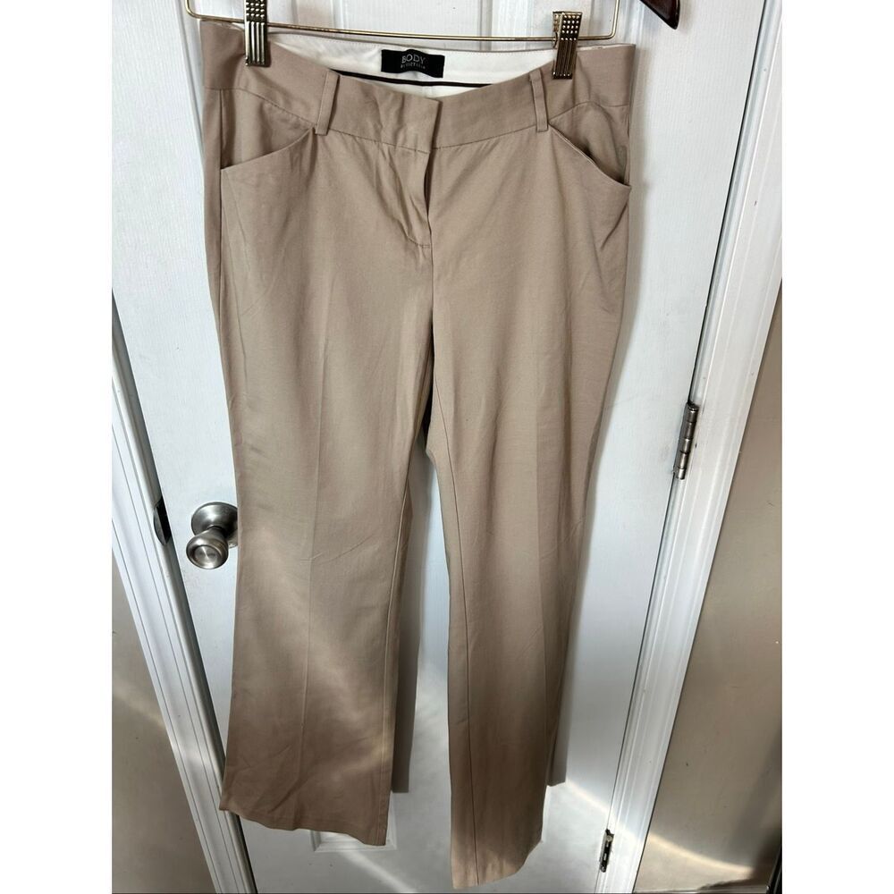 Body by Victoria tan dress pants flair size 2 cotton blend stretchy